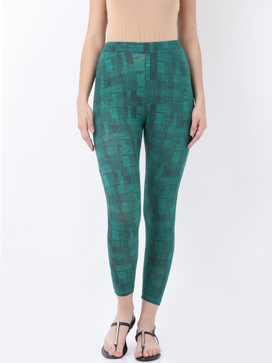 Green Printed Tights XS