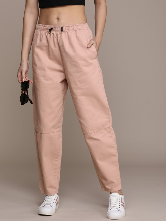 Roadster The Life Co. Women Cotton Pleated Mid-Rise Trousers