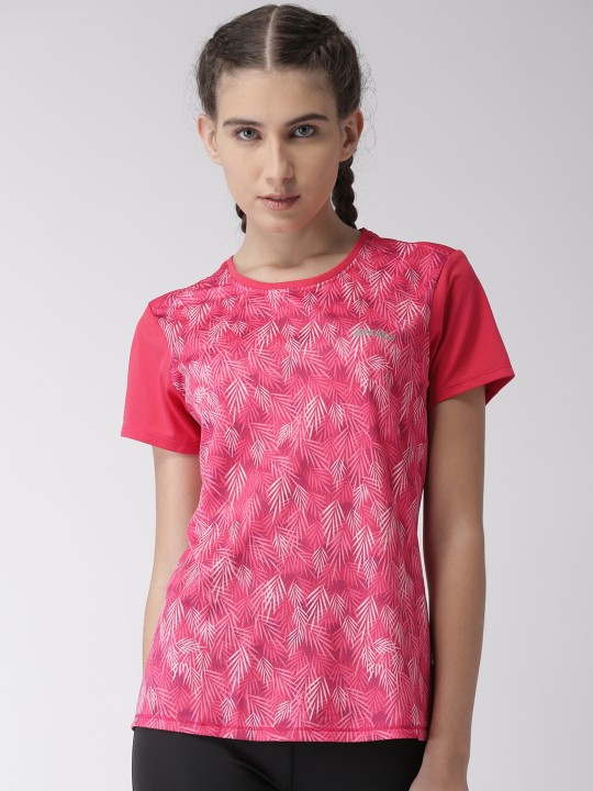 Pink Printed Go-Dry Running T-shirt M