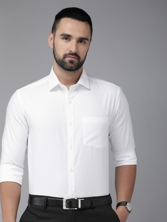 Park Avenue Self Design Slim Fit Textured Formal Shirt