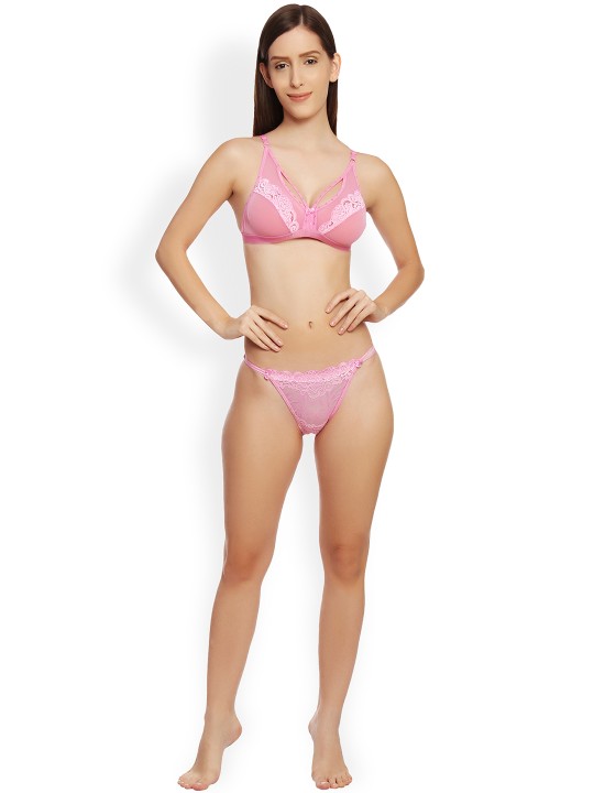 Women Pink Lace Lingirie Set BBAPLIN47845_40