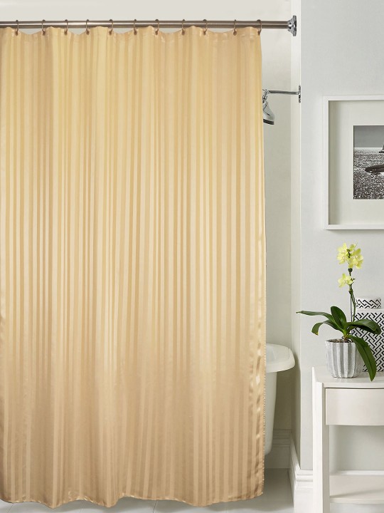 Beige Striped Shower Curtain
