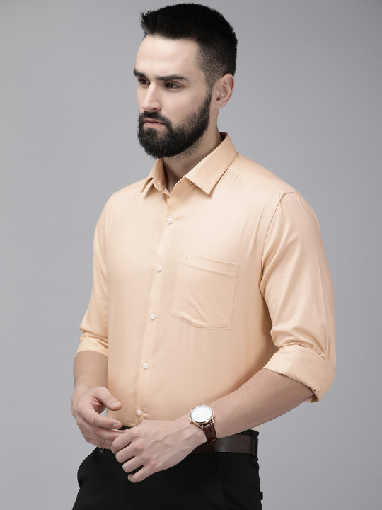 Arrow Pure Cotton Self Design Textured Manhattan Slim Fit Formal Shirt