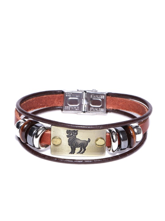 Unisex Brown Aries Multistranded Bracelet