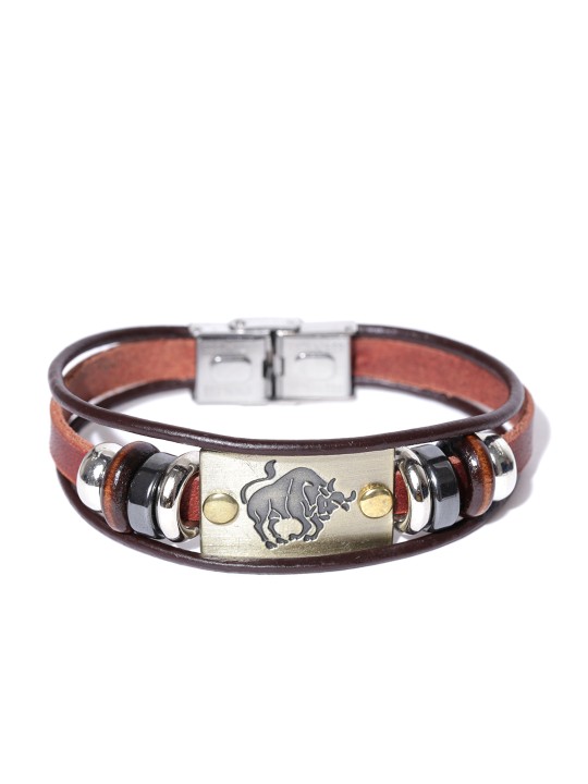 Unisex Brown & Gold-Toned Multistranded Bracelet