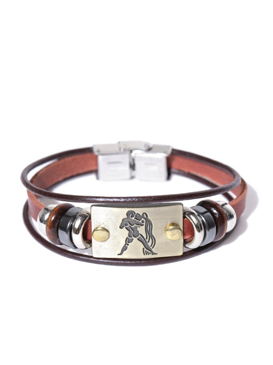 Unisex Brown & Gold-Toned Multistranded Bracelet