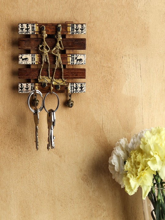 Dhokra Craft & Warli painted fusion Key Holder