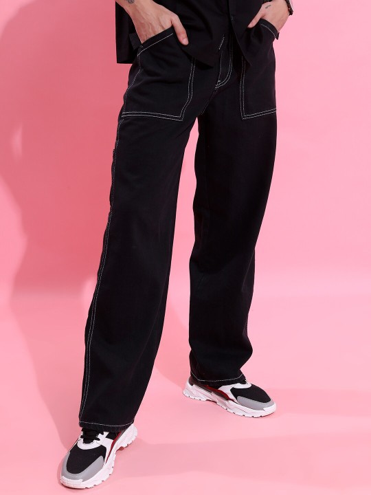 Men Straight Carpenter Fit Clean Look Cargo Jeans Men Straight Carpenter Fit Clean Look Cargo Jeans
