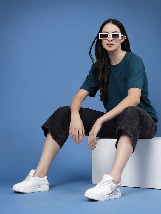Rigo Pure Cotton Printed Drop-Shoulder Sleeves T-shirt