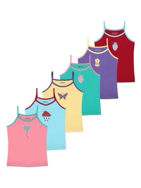 Girls Pack of 6 Camisole MK-CAMISOLES-CP6 2-3Y