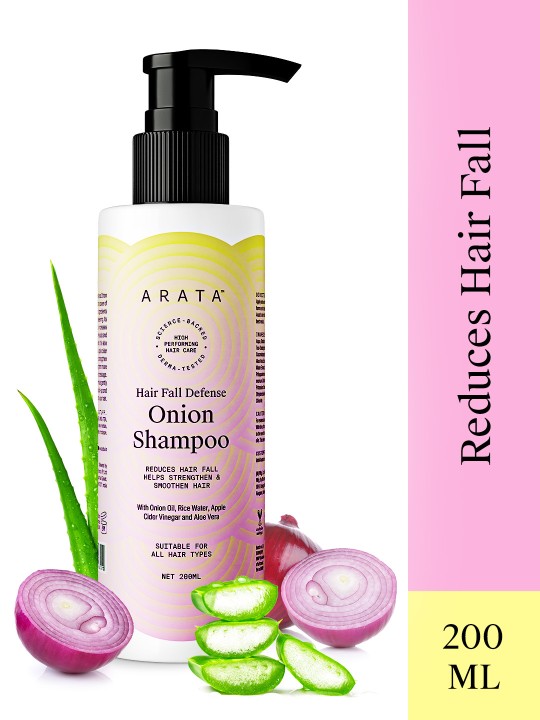 Arata Hair Fall Defense Onion Shampoo with Rice Water & Apple Cider Vinegar – 200 ml