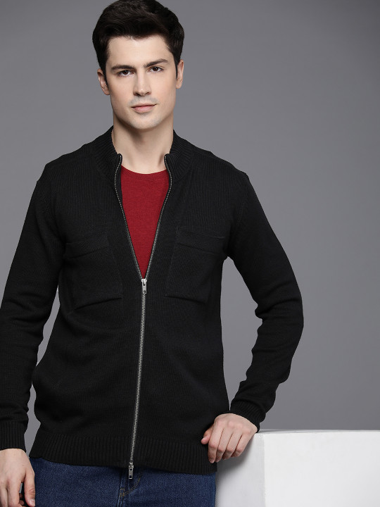 Allen Solly Men Solid Front-Open Sweater