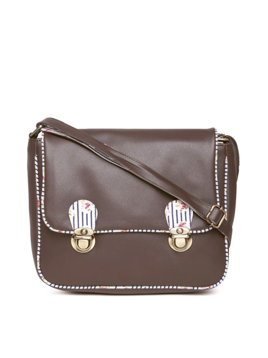 Coffee Brown Solid Sling Bag