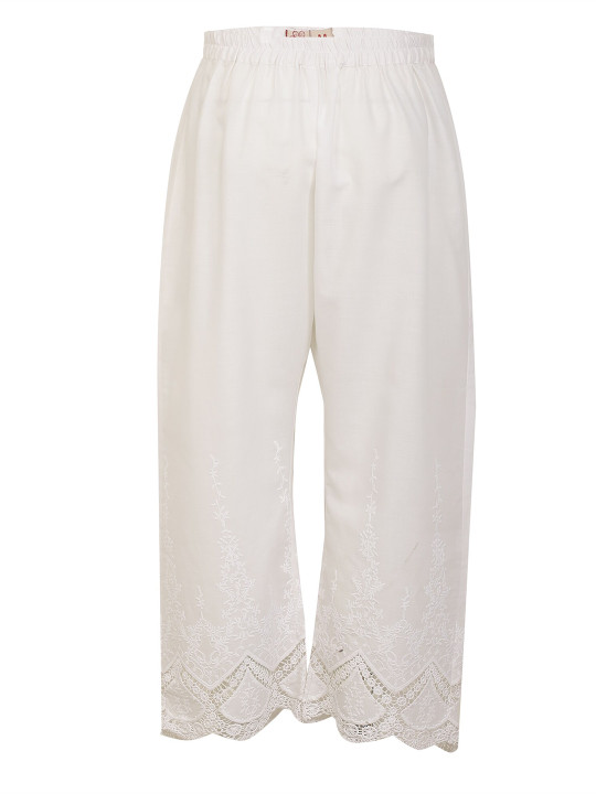 Spring Soul Floral Hem Design Cotton Palazzos