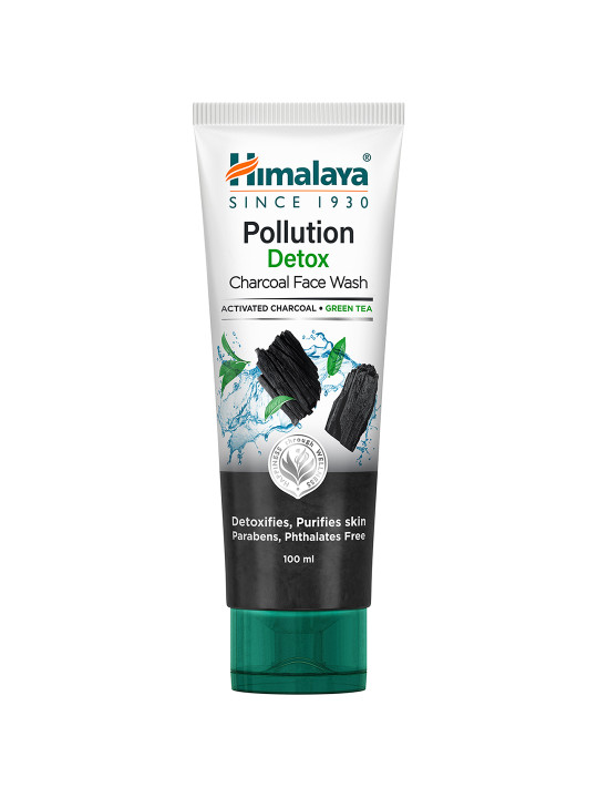 Himalaya Pollution Detox Charcoal Face Wash with Green Tea To Purify Skin - 100ml