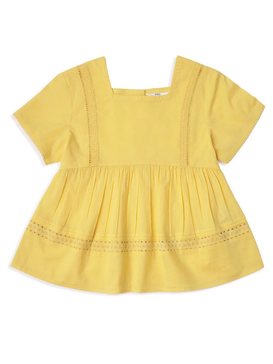 Marks & Spencer Girls Square Neck Gathered Fit & Flare Mini Dress