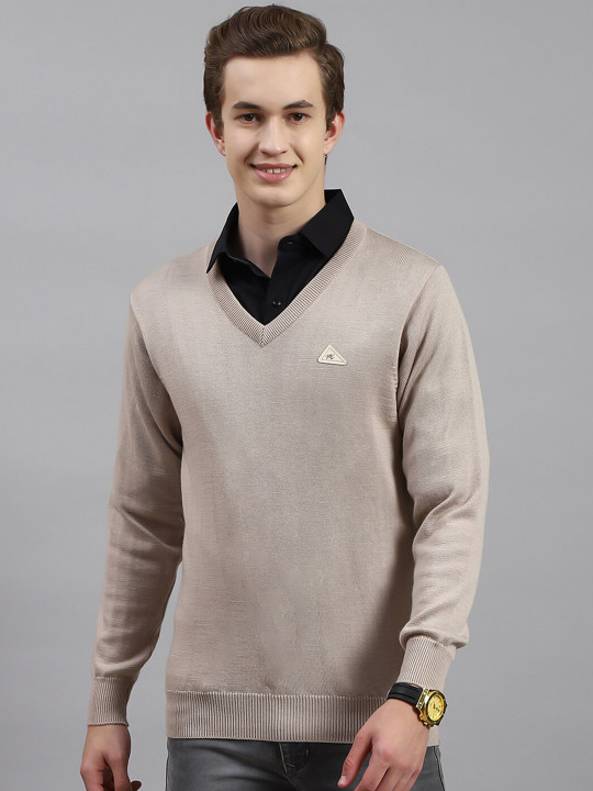 Monte Carlo V-Neck Ribbed Woollen Pullover