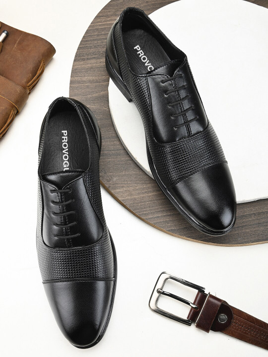 Provogue Men Textured Formal Oxfords