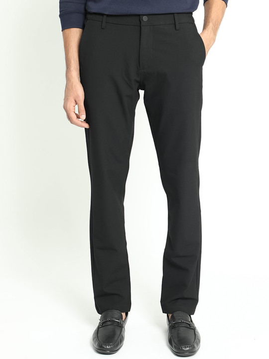 RARE RABBIT Men Traveller Slim Fit Mid-Rise Trouser