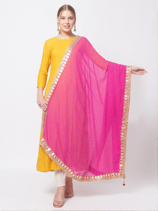 Dupatta Bazaar Bandhani Printed Dupatta With Gotta Patti