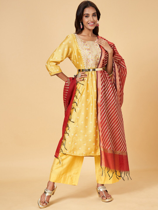 RANGMANCH BY PANTALOONS Striped Tasselled Dupatta