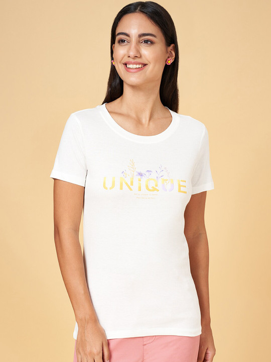 Honey by Pantaloons Typography Printed Cotton T-shirt