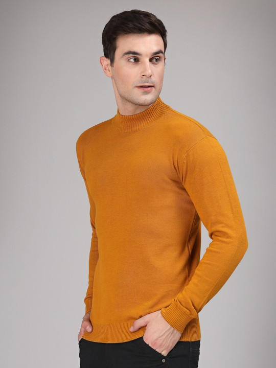 Style Quotient Men Brown Solid Cotton Pullover Sweater