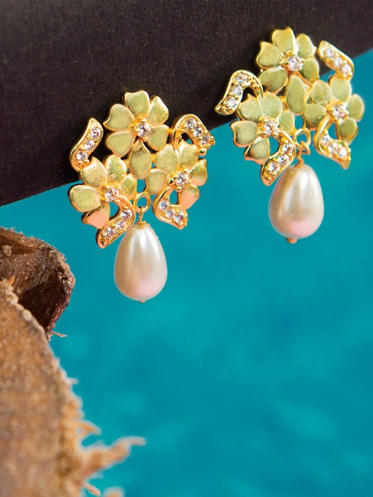 Gold-Toned Floral Studs