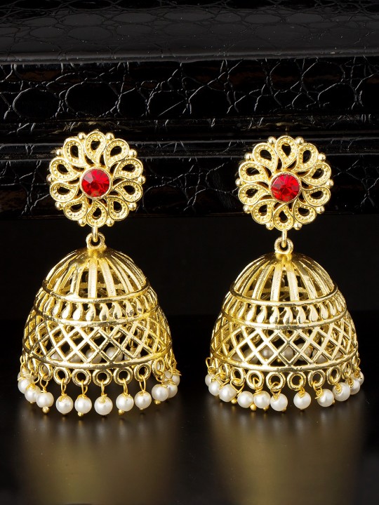 Gold-Toned Dome Shaped Jhumkas