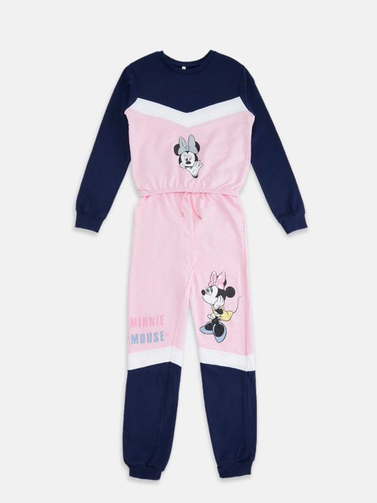Pantaloons Junior Girls Minnie Mouse Printed Pure Cotton T-shirt With Trousers
