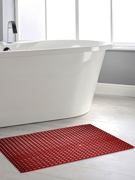 Maroon PVC Anti-Slip Shower Mat