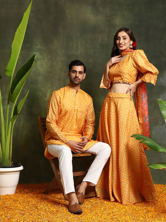 AKS Printed Ready To Wear Lehenga & Blouse With Dupatta