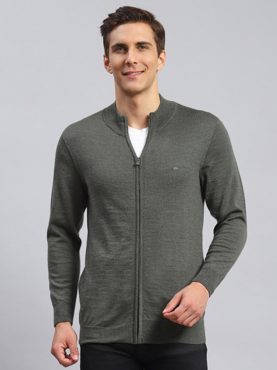 Monte Carlo Mock Collar Long Sleeves Woollen Sweater