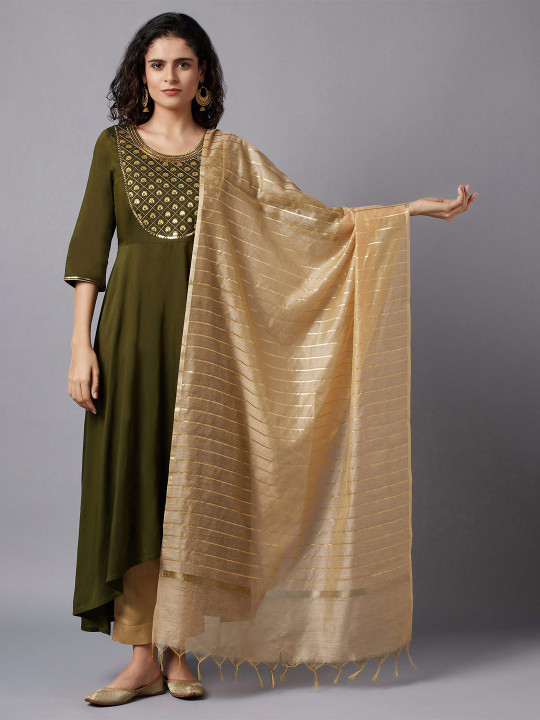 AURELIA Striped Zari Dupatta