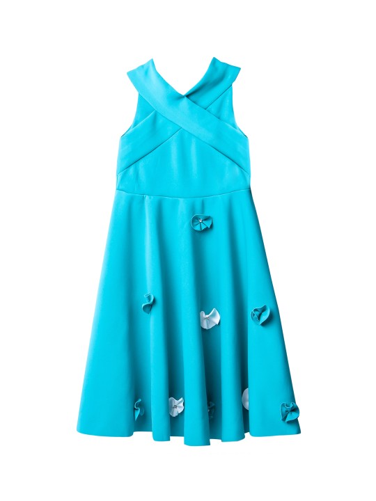 Girls Blue Solid Fit & Flare Maxi Dress 3-4Y -  680