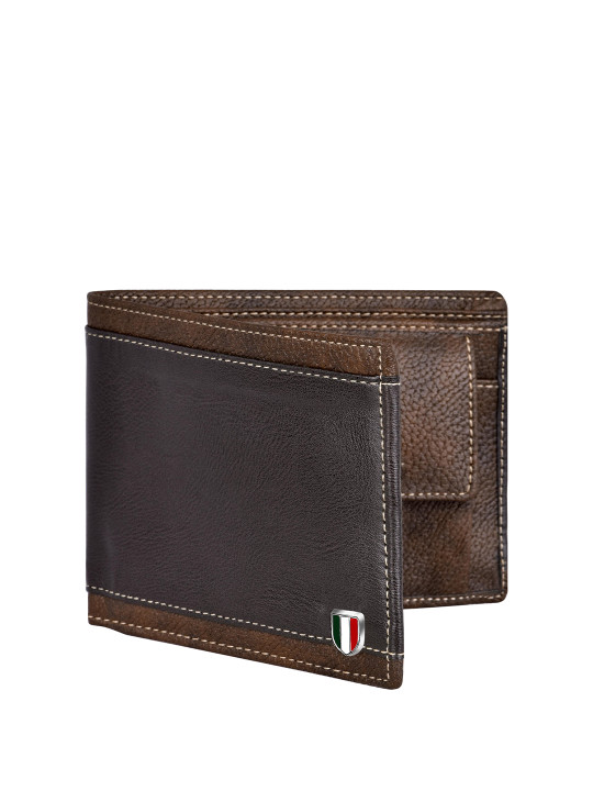 men leather two fold wallet