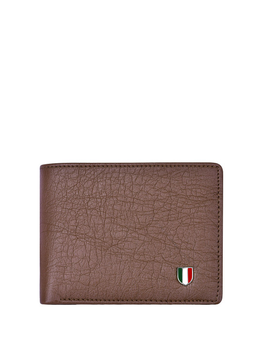 men textured leather two fold wallet