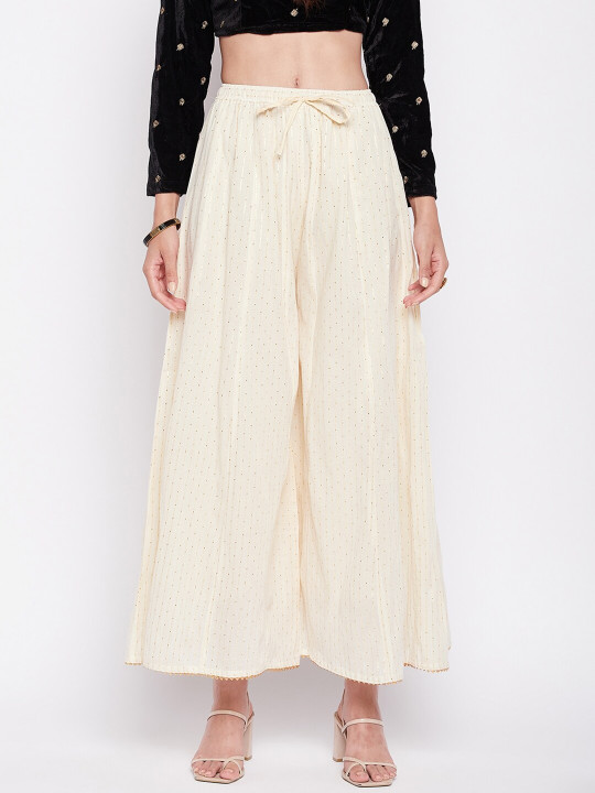 Clora Creation Striped Flared Cotton Sharara
