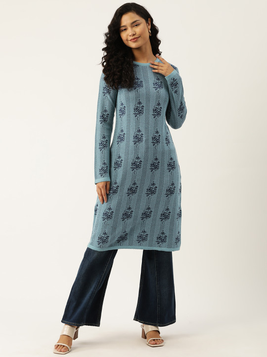 American Eye Ethnic Motifs Acrylic Winter Kurta