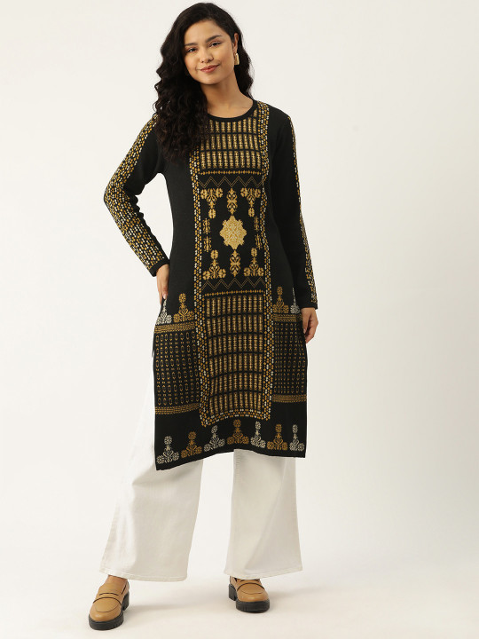 American Eye Women Ethnic Motifs Winter Kurta