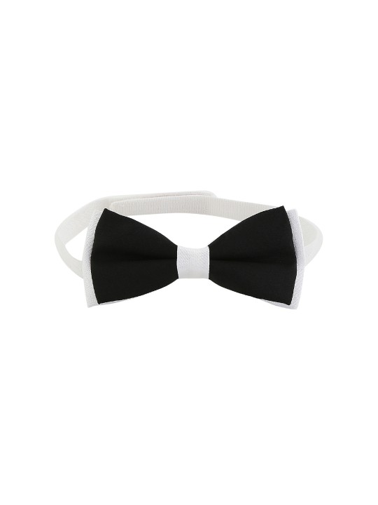 Black & White Solid Bow Tie
