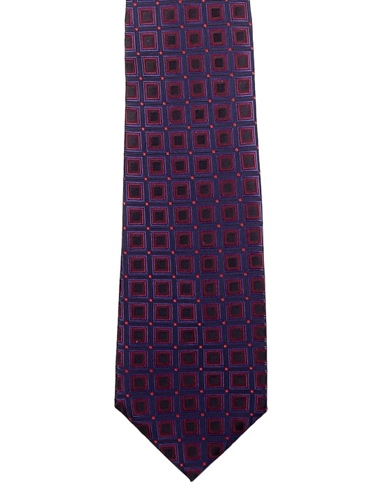 Red & Purple Printed Broad Tie