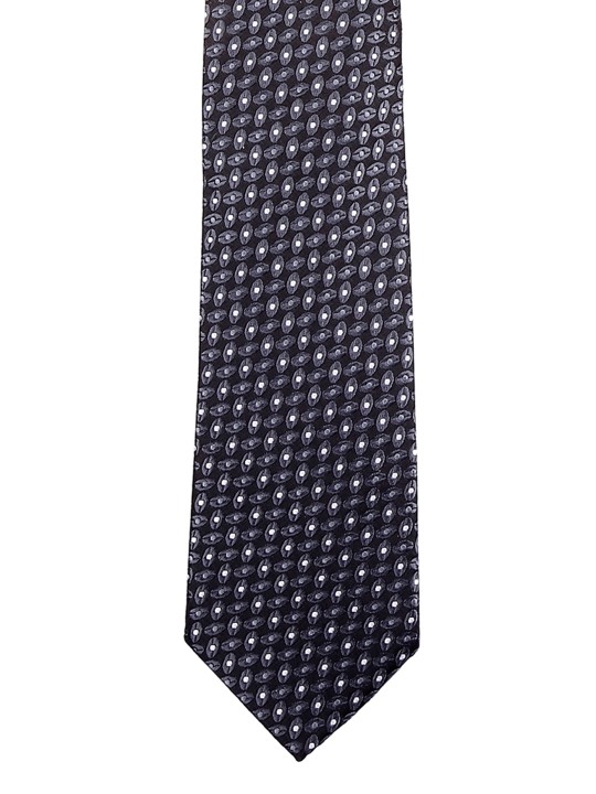 Black & Grey Printed Broad Tie