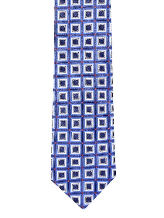 Blue Printed Broad Tie