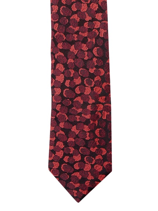 Maroon & Black Printed Broad Tie