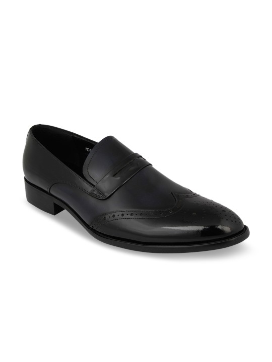 Men Black Leather Smart Casual Shoes 6.5