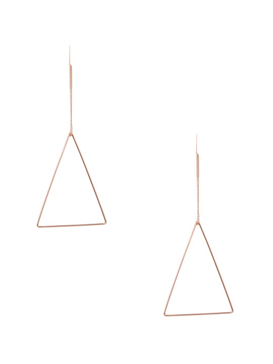 Gold-Toned Triangular Drop Earrings