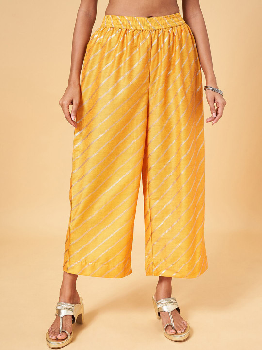 RANGMANCH BY PANTALOONS Women Striped Parallel Trousers