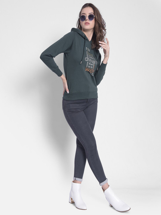 Crimsoune Club Typography Printed Hooded Pullover