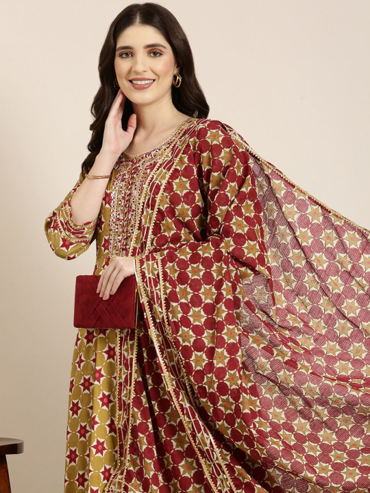 SHOWOFFFF Floral Printed Indie Prints Anarkali Kurta